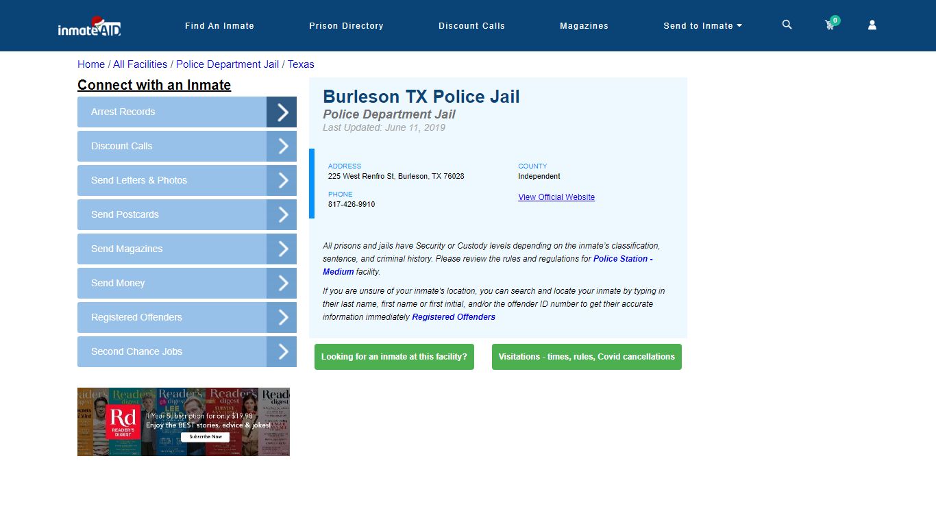 Burleson TX Police Jail & Inmate Search - Burleson, TX